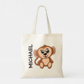 Cute Oerwoud Safari Monkey Animal Kinder Tote Bag (Achterkant)