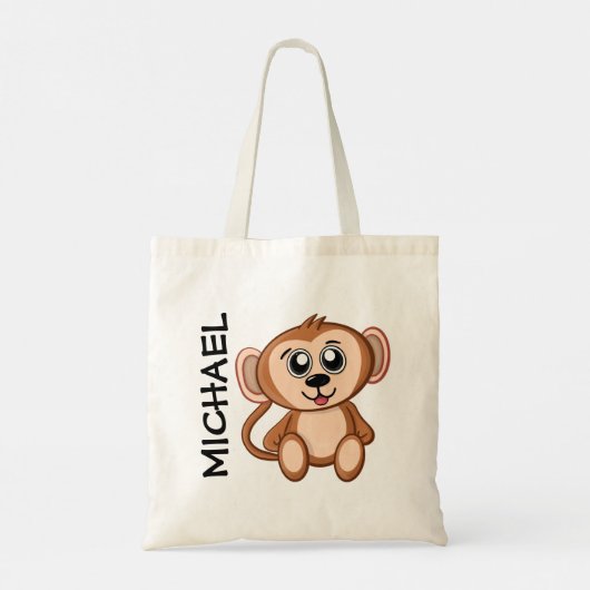 Cute Oerwoud Safari Monkey Animal Kinder Tote Bag (Achterkant)