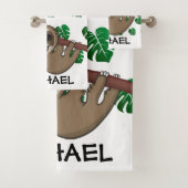 Cute Oerwoud Safari Sloth Animal Kinder Bad Handdoek (Insitu)