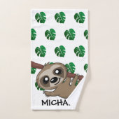 Cute Oerwoud Safari Sloth Animal Kinder Bad Handdoek (Handdoek)