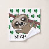 Cute Oerwoud Safari Sloth Animal Kinder Bad Handdoek (Wasdoekje)