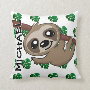 Cute Oerwoud Safari Sloth Animal Kinder Kussen