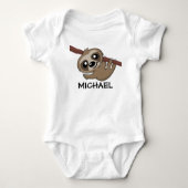 Cute Oerwoud Safari Sloth Animal Kinder Romper (Voorkant)