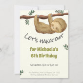 Cute Oerwoud Slothday Party Kaart (Voorkant)