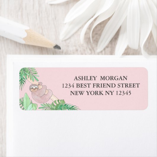 Cute Oerwoud Slotroze Adres Etiket (Insitu)