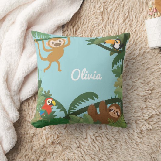 Cute Oerwoud Theme Nursery Room Decor Sierkussen (Deken)