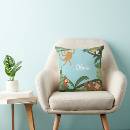 Cute Oerwoud Theme Nursery Room Decor Sierkussen (Stoel)