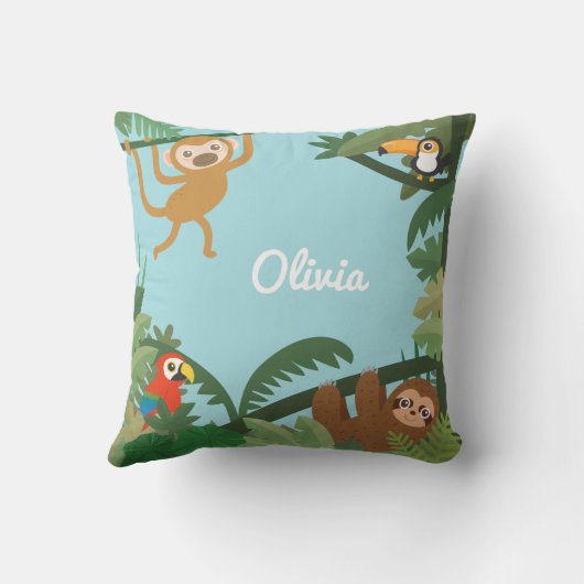 Cute Oerwoud Theme Nursery Room Decor Sierkussen (Achterkant)