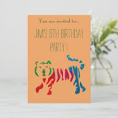 Cute oerwoud tijgerillustratie jongetje verjaardag kaart (Staand voorkant)