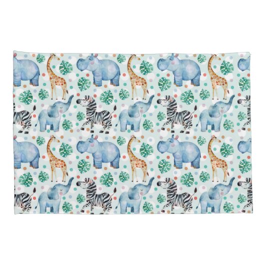 Cute Oerwoud Wild Animals Kussensloop Set (Achterkant-Rechts)