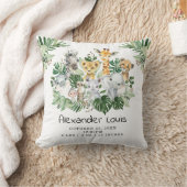 Cute Oerwoud Wild Safari Animals Greenery Baby Boy Kussen (Deken)