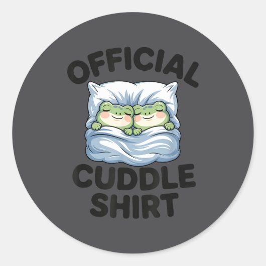 Cute Official Cuddle Frogs Cozy Ronde Sticker (Voorkant)