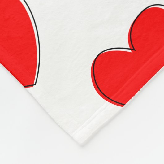 Cute Offset Red Heart Patroon Fleece Deken (Hoek)