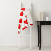 Cute Offset Red Heart Patroon Sherpa Deken (In situ)