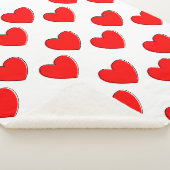 Cute Offset Red Heart Patroon Sherpa Deken (3/4)