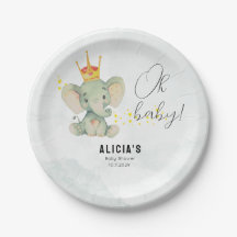Cute Oh Baby Gender Neutral Elephant Baby Shower