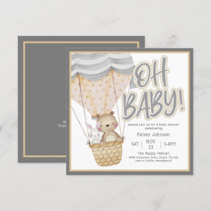 Cute Oh Baby Woodland Animals Baby shower Kaart