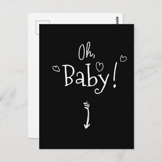 Cute Oh Baby Zwangerschap en Zwangerschap Briefkaart (Voorkant / Achterkant)