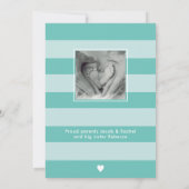 Cute Oh Boy Blauwgroen Blue Heart Collage Photo Bi Aankondiging (Achterkant)