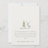 Cute Oh Deer Minimal Photo Geboorteaankondiging Bedankkaart (Achterkant)