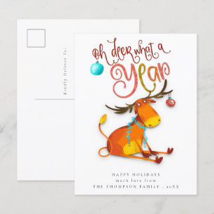 Cute Oh Deer wat een jaar feestdag Briefkaart