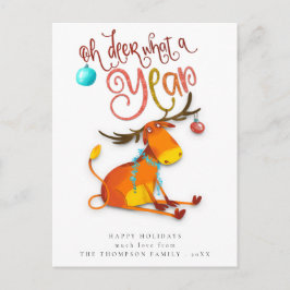 Cute Oh Deer wat een jaar feestdag Briefkaart