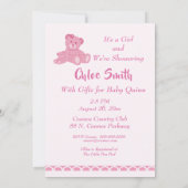 Cute "Oh Girl" Baby Carriage Baby shower Kaart (Achterkant)