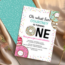 Cute Oh What Fun Donut 1st Birthday