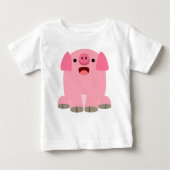 Cute Oinking Cartoon Pig Baby T-Shirt (Voorkant)