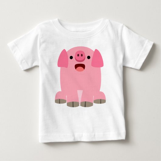 Cute Oinking Cartoon Pig Baby T-Shirt (Voorkant)
