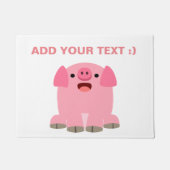Cute Oinking Cartoon Pig Deurmat (Voorkant)
