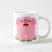 Cute Oinking Cartoon Pig Grote Koffiekop (Rechts)
