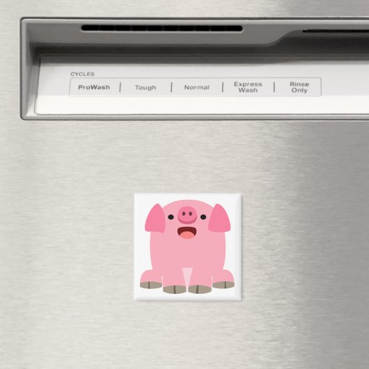 Cute Oinking Cartoon Pig Magnet (Insitu (Vaatwasser))