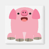 Cute Oinking Cartoon Pig Magnet (Voorkant)