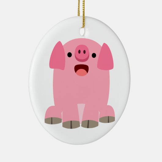 Cute Oinking Cartoon Pig Ornament (Rechts)
