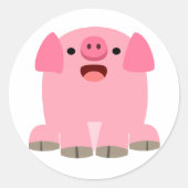 Cute Oinking Cartoon Pig Sticker (Voorkant)
