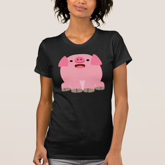 Cute Oinking Cartoon Pig Women T-Shirt (Voorkant)