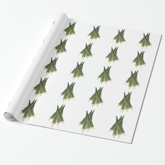 Cute Okra Cadeaupapier (Uitgerold)