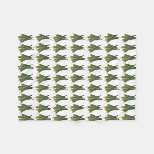 Cute Okra Fleece Deken (Voorkant (Horizontaal))