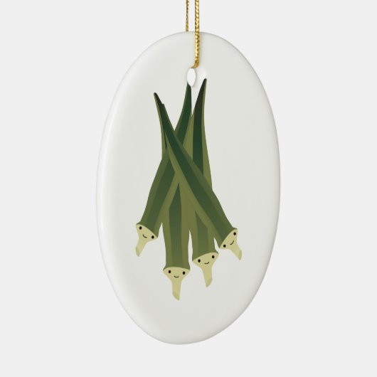 Cute Okra Keramisch Ornament (Rechts)