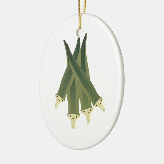 Cute Okra Keramisch Ornament (Links)