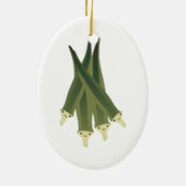 Cute Okra Keramisch Ornament (Achterkant)