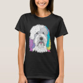 Cute Old English Sheepdog Dog on Bobtail  2 T-shirt (Voorkant)