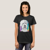 Cute Old English Sheepdog Dog on Bobtail  2 T-shirt (Voorkant volledig)