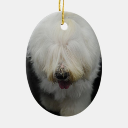 Cute Old English Sheepdog Ornament (Achterkant)