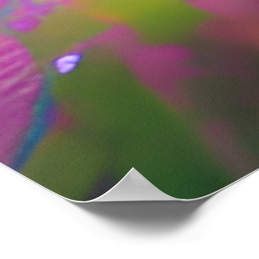 Cute old rusty Combi van bloemen Lake 1970s hippy Poster (Hoek)