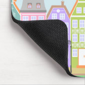 Cute Old Town Cartoon Houses Mousepad Muismat (Hoek)