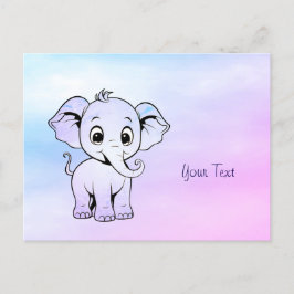 Cute Olifant Ansichtkaart Briefkaart