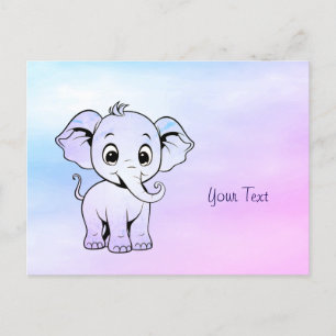 Cute Olifant Ansichtkaart Briefkaart