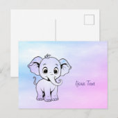 Cute Olifant Ansichtkaart Briefkaart (Voorkant / Achterkant)